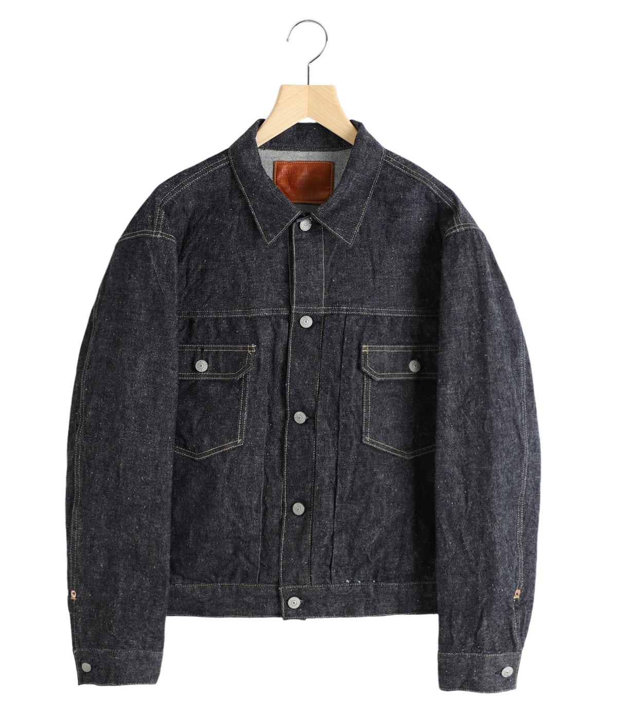 RECYCLED WASTE SUVIN COTTON YARN 14oz DENIM JACKET | GOLD