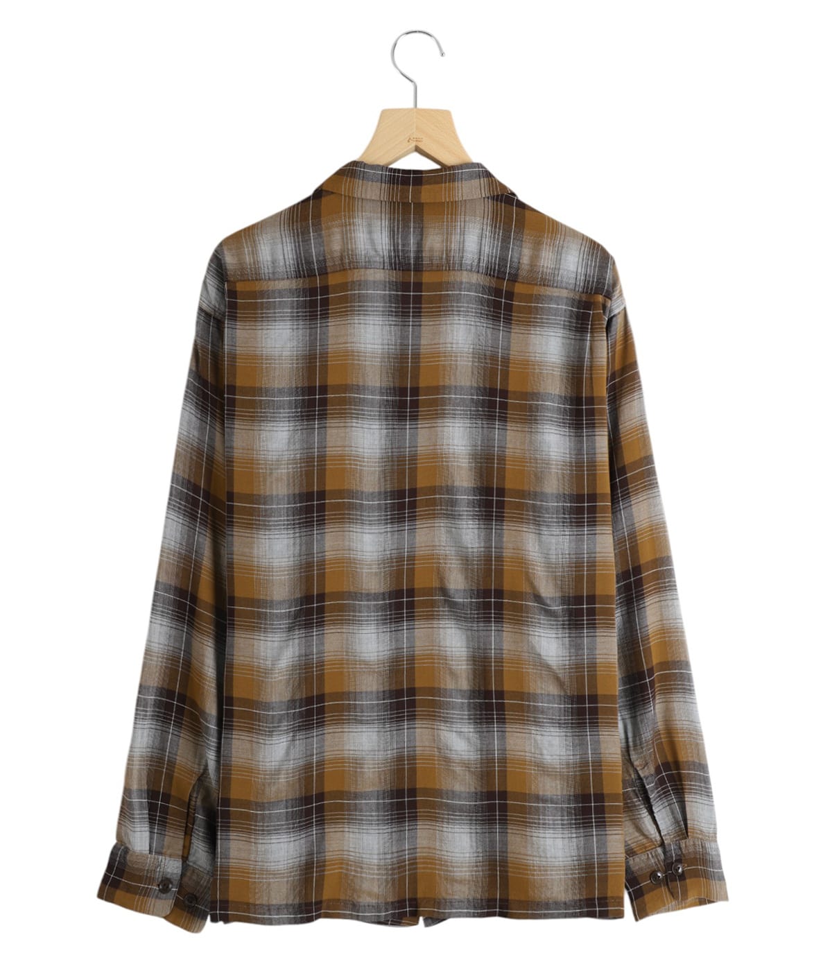 20273　グランドスラム　メンズ　Ｖネック長袖トップス　黄色チェック　Ｌ RAYON CHECK L/S OPEN SHIRT | GOLD(ゴールド) / トップス 長袖