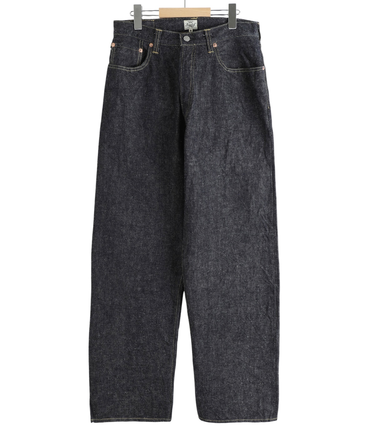 RECYCLED WASTE SUVIN COTTON YARN 14oz DENIM 5POCKET WIDE PANTS