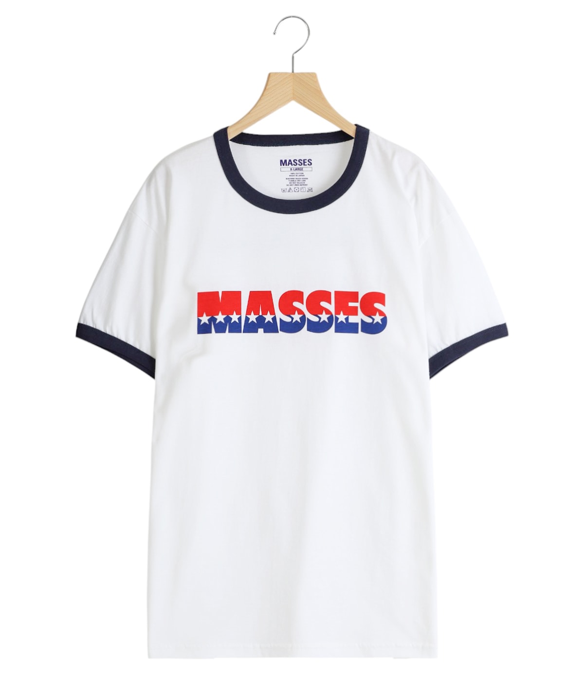 ARAKI SINREI 半袖 リンガーTシャツ メンズM ホワイト ネイビー ARAKI SINREI 半袖 リンガーTシャツ メンズM ホワイト ネイビー
