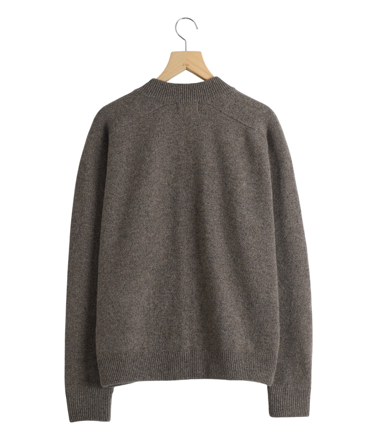 ZIP CREW NECK CARDIGAN -LAMS WOOL PLAIN KNITTED- | The