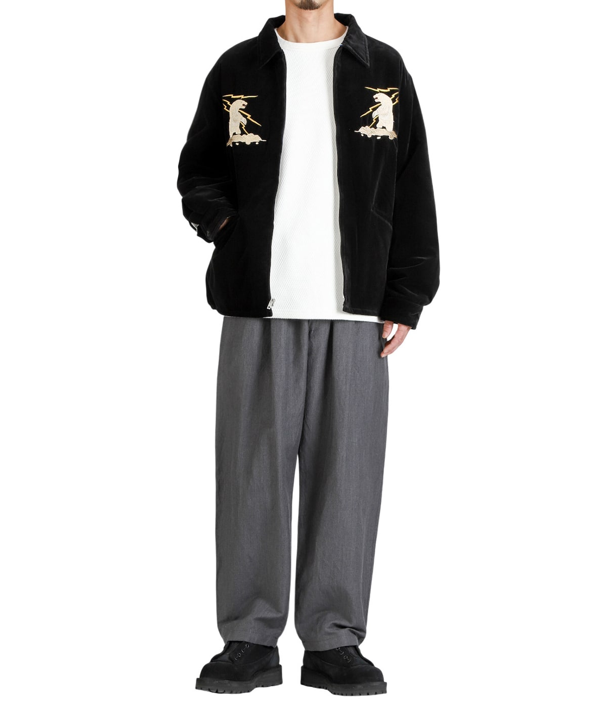 model(175cm / 60kg)B85 W75 H92 着用サイズ：L