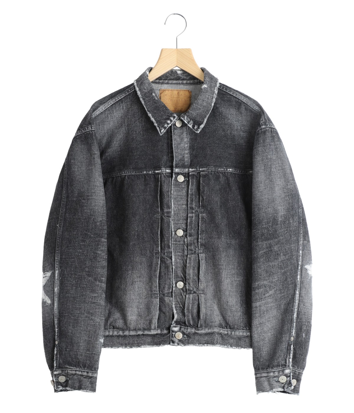 RECYCLED WASTE SUVIN COTTON YARN 14oz DENIM JACKET VINTAGE WASHED