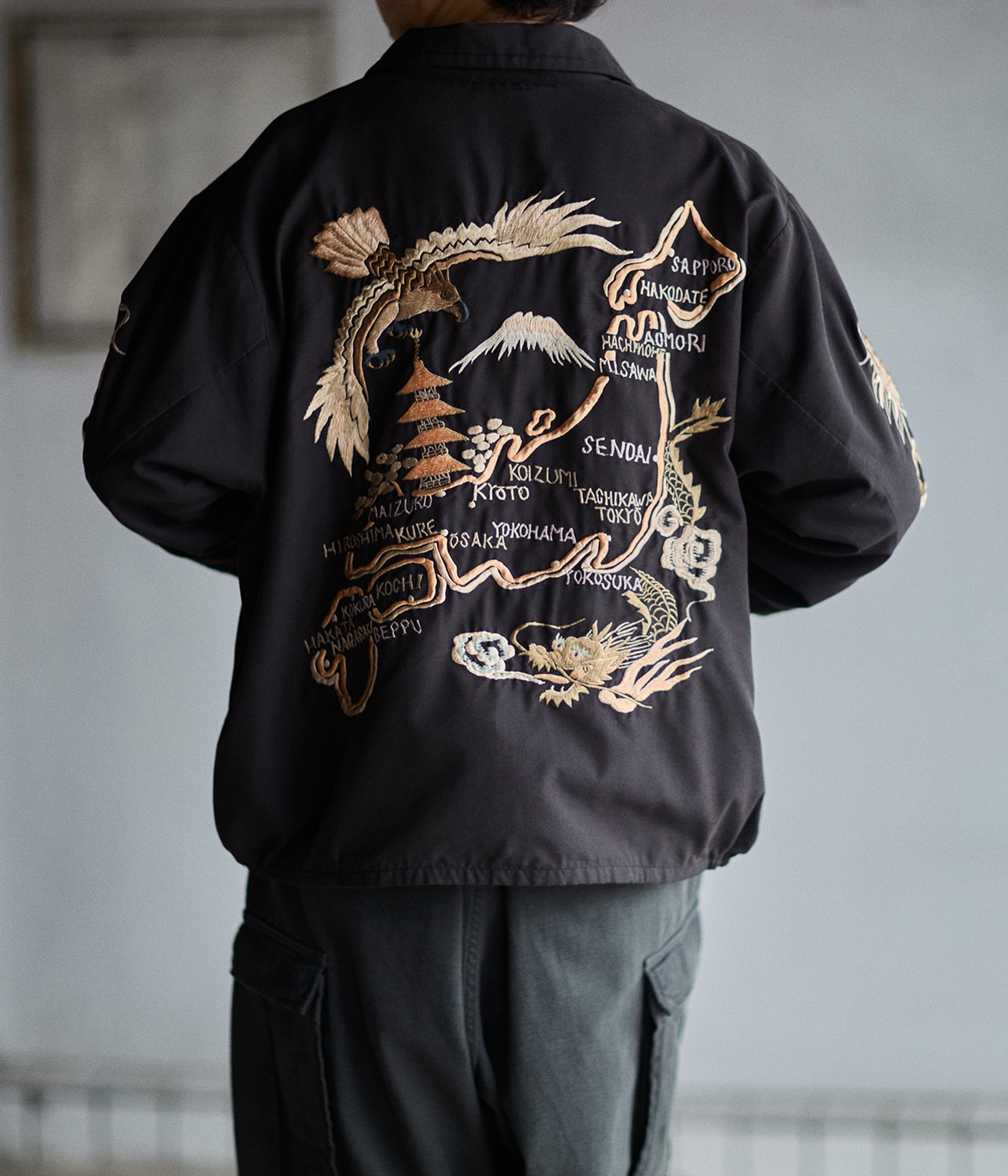 予約】別注 SOUVENIR JACKET AGED MODEL JAPAN MAP | GOLD(ゴールド