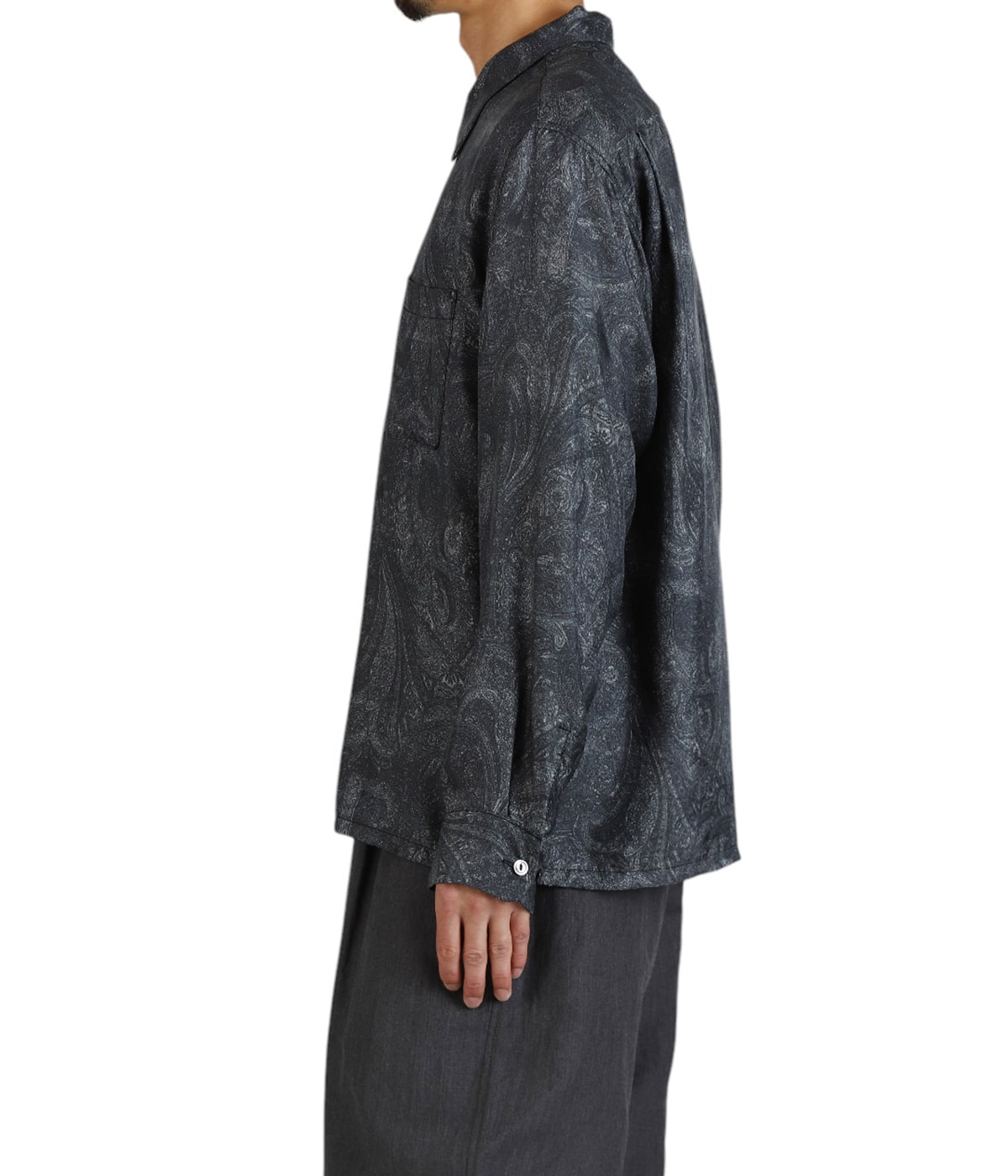 PAISLEY PATTERN SILK TWILL OPEN SHIRT | GOLD(ゴールド