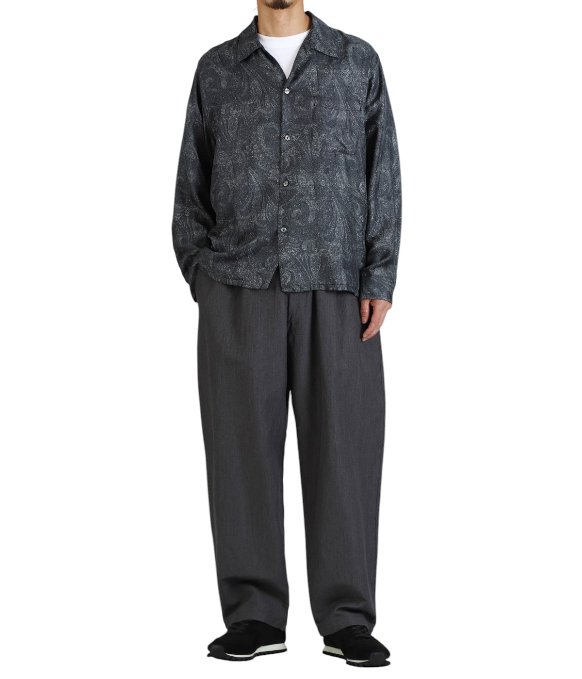 PAISLEY PATTERN SILK TWILL OPEN SHIRT | GOLD(ゴールド