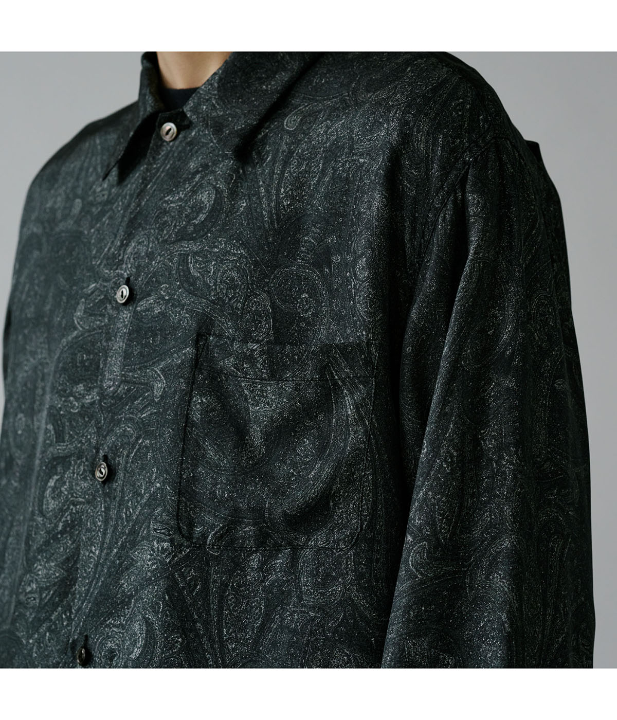PAISLEY PATTERN SILK TWILL OPEN SHIRT | GOLD(ゴールド