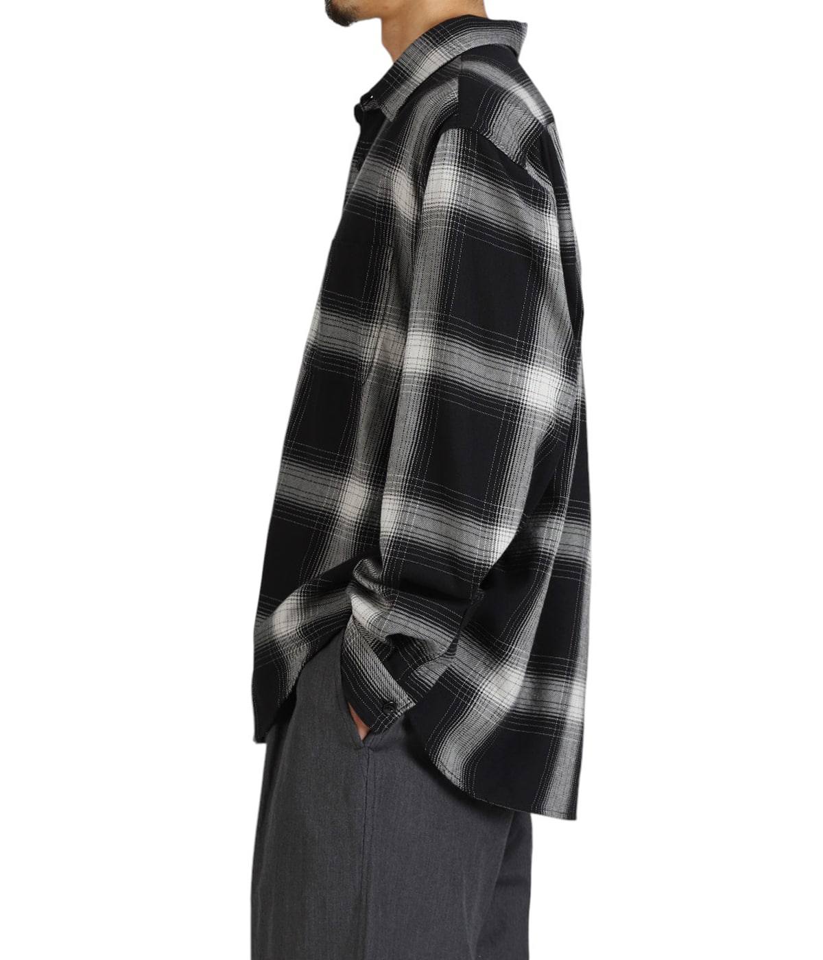 SUVIN COTTON NEL CHECK REGULAR COLLAR SHIRT | GOLD(ゴールド