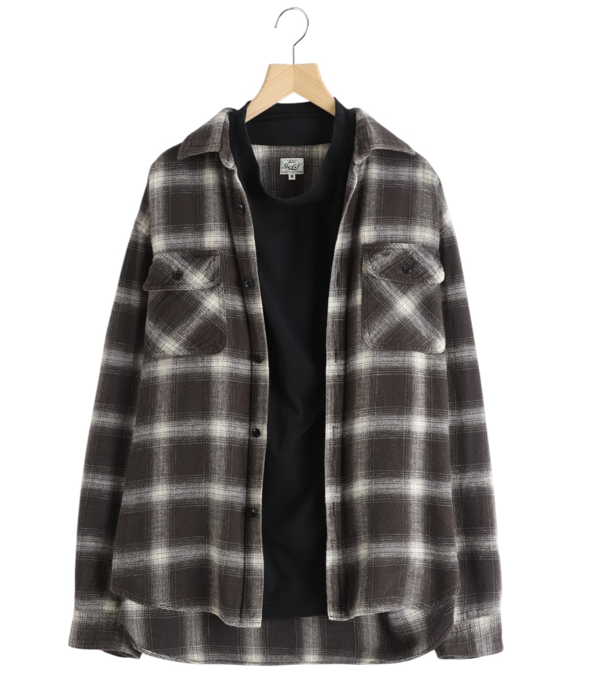 COTTON NEL CHECK PULLOVER WORK SHIRT | GOLD(ゴールド) / トップス