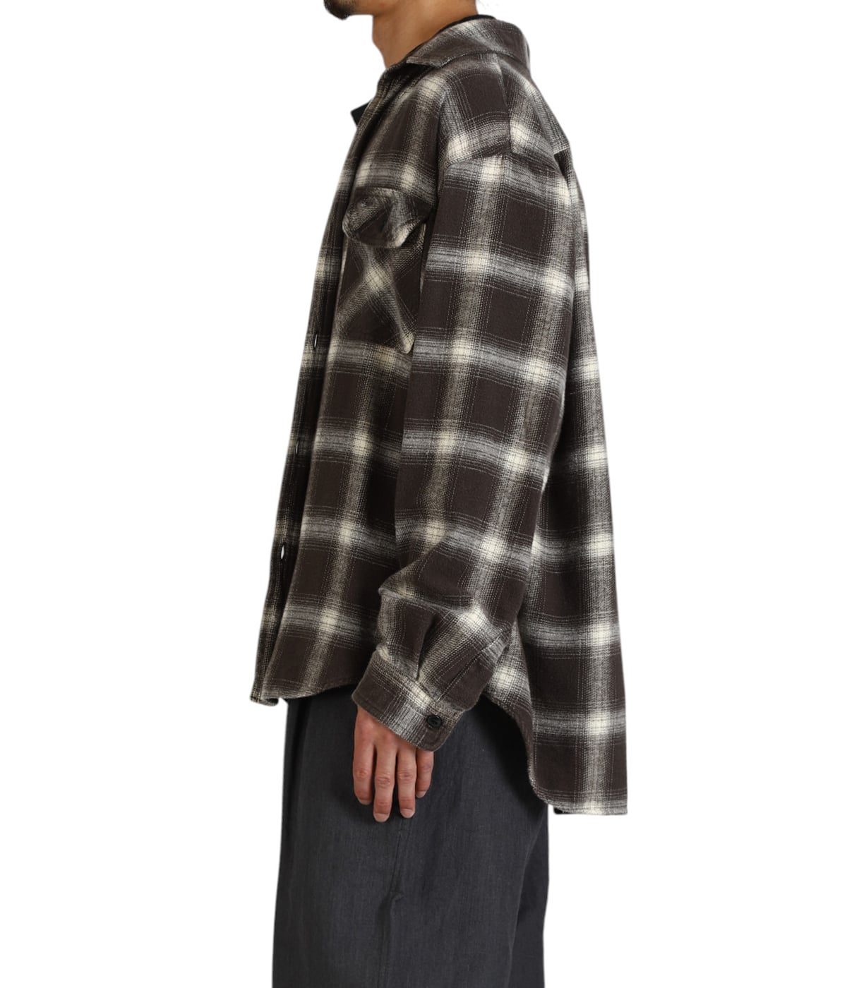 COTTON NEL CHECK PULLOVER WORK SHIRT | GOLD(ゴールド) / トップス