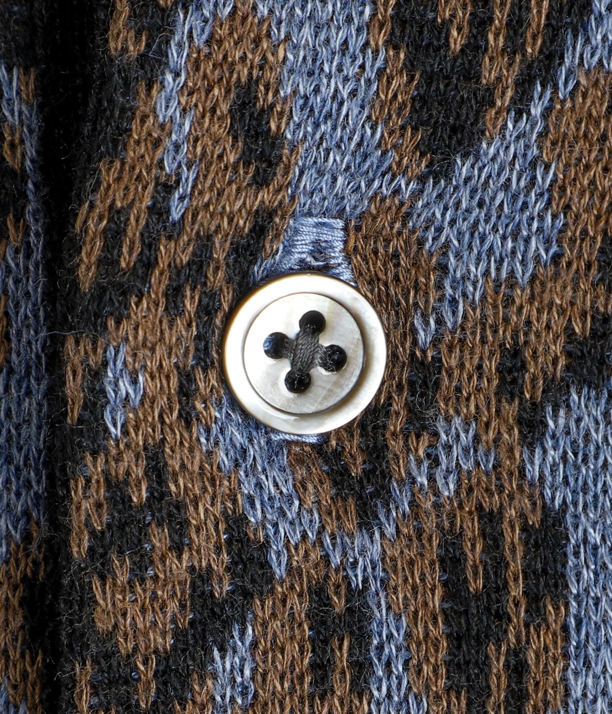 ワコマリア　ニット　ポロシャツ　L　レオパード　ブルー　シルク LEOPARD KNIT POLO SHIRT | WACKO MARIA(ワコマリア) / トップス