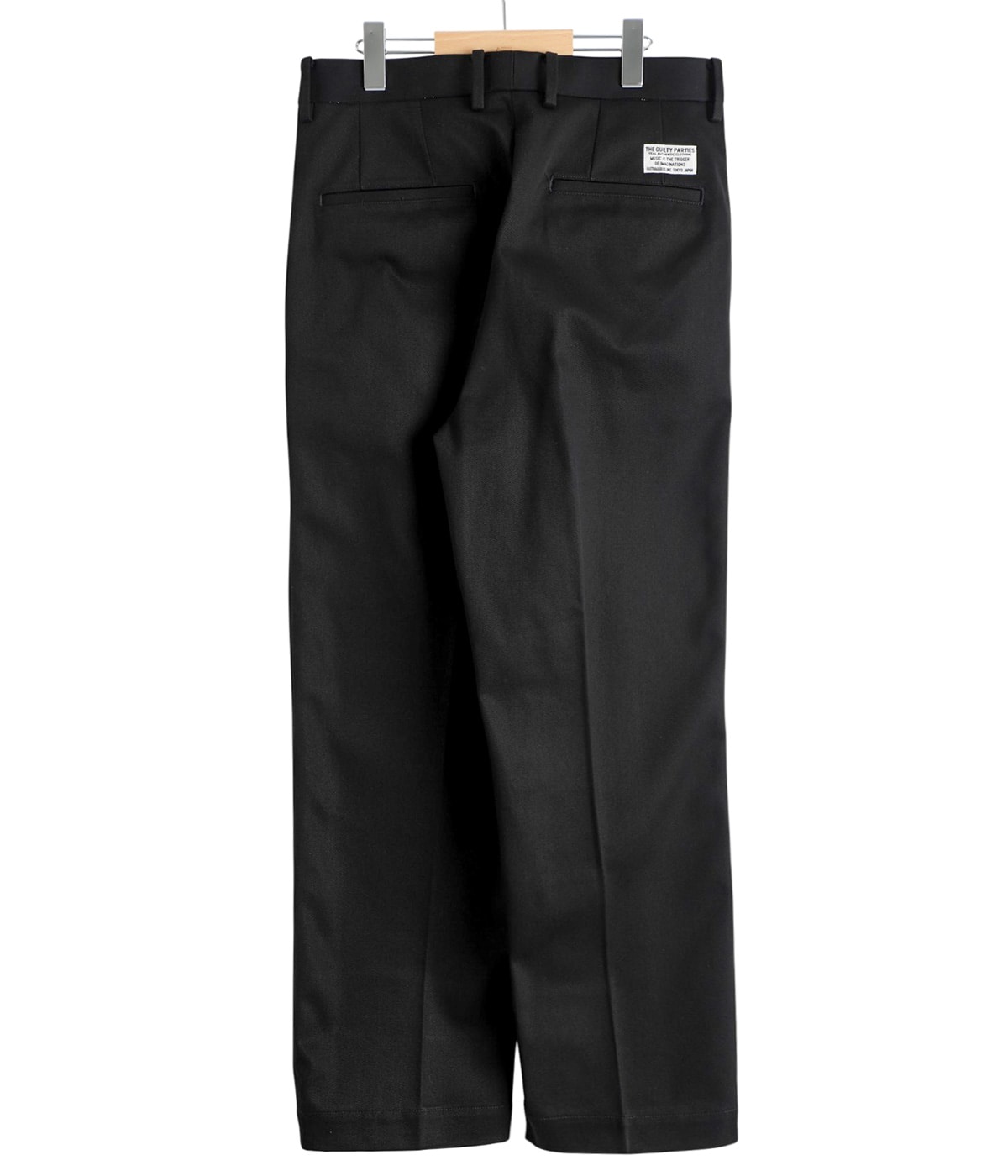 WACKO MARIA DOUBLE PLEATED TROUSERS チノL黒 WACKO MARIA/DOUBLE PLEATED CHINO TROUSERS（BLACK