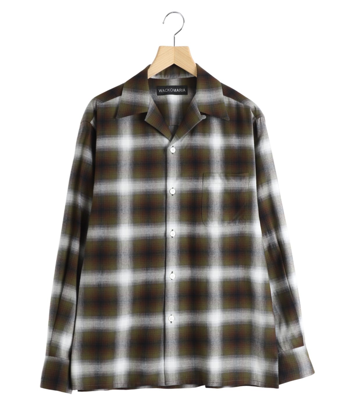OMBRE CHECK OPEN COLLAR SHIRT L/S ( TYPE-1 ) | WACKO MARIA