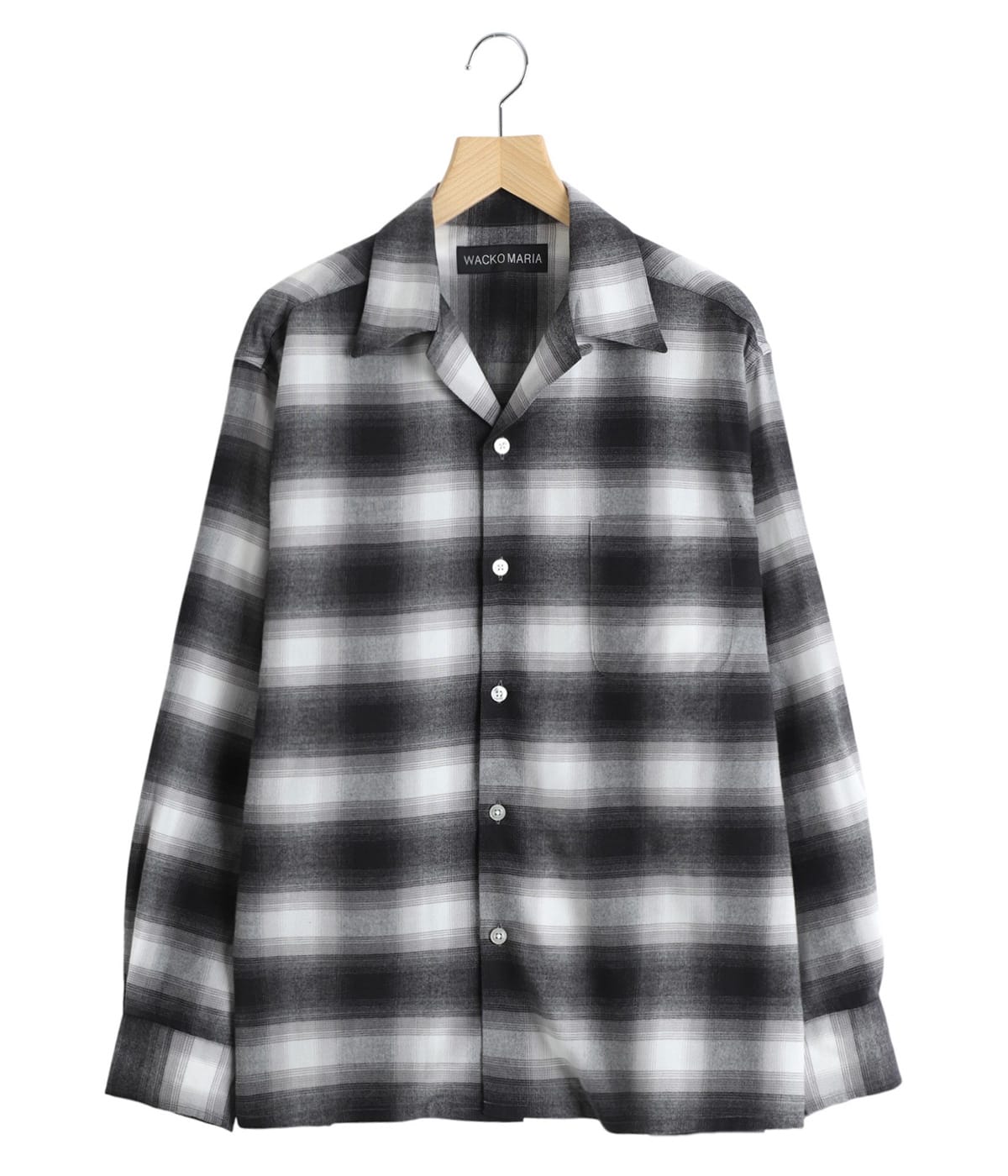 トップス WACK MARIA Checkered Pattern Short - L OMBRE CHECK OPEN COLLAR SHIRT L/S ( TYPE-2 ) | WACKO MARIA