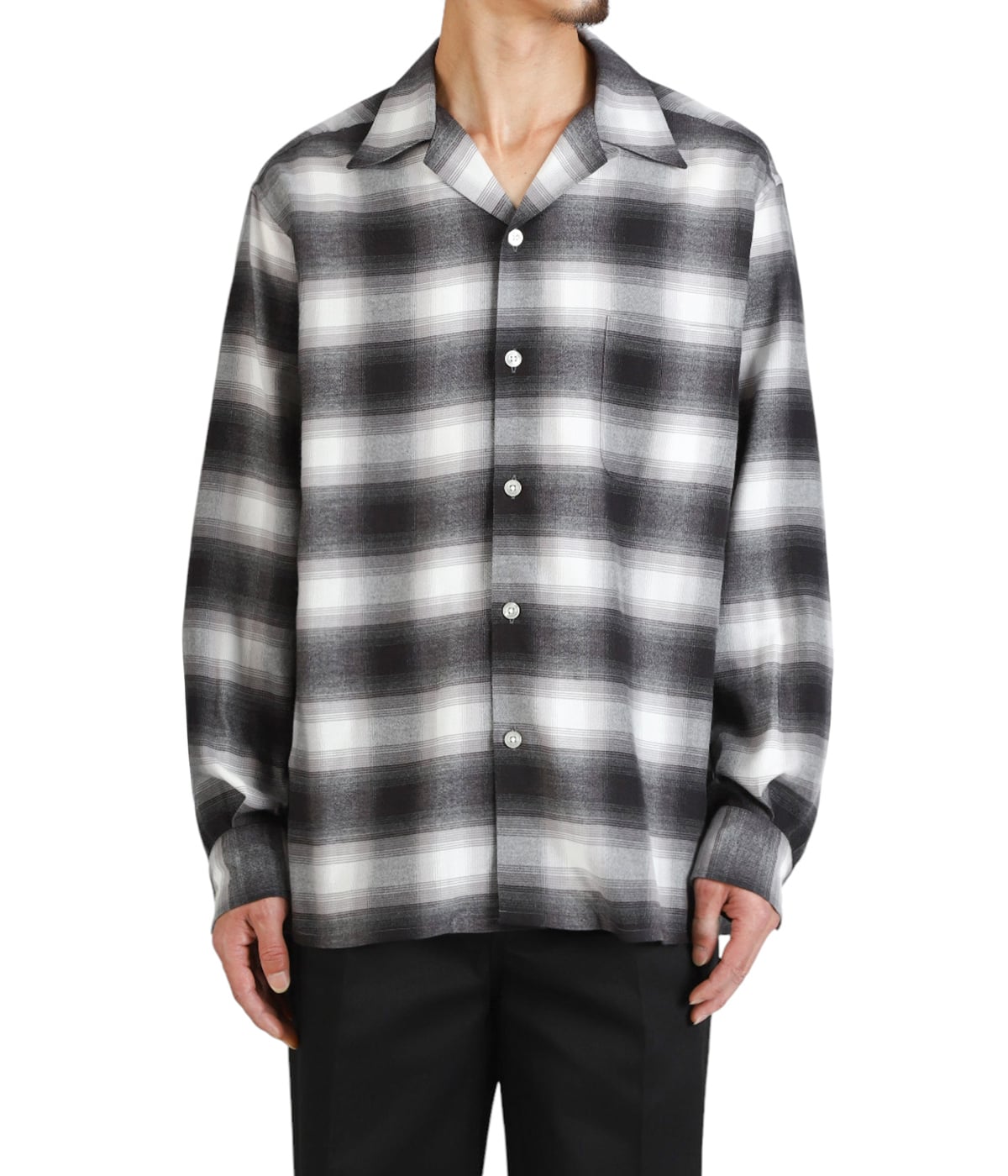 トップス WACKO MARIA OMBRE SHIRT WACKOMARIA《ワコマリア》OMBRE CHECK OPEN COLLAR SHIRT L/S