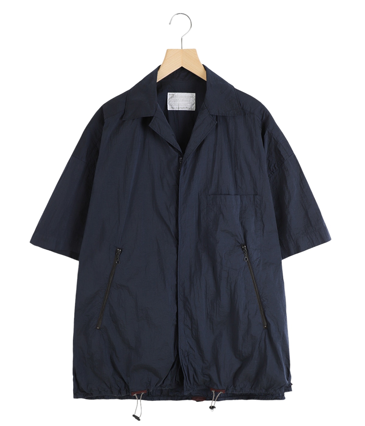 kolor カラー　半袖プルオーバーシャツ　NAVY サイズ2 2点セット)アンサンブル半袖シャツ オーバーサイズ オープン