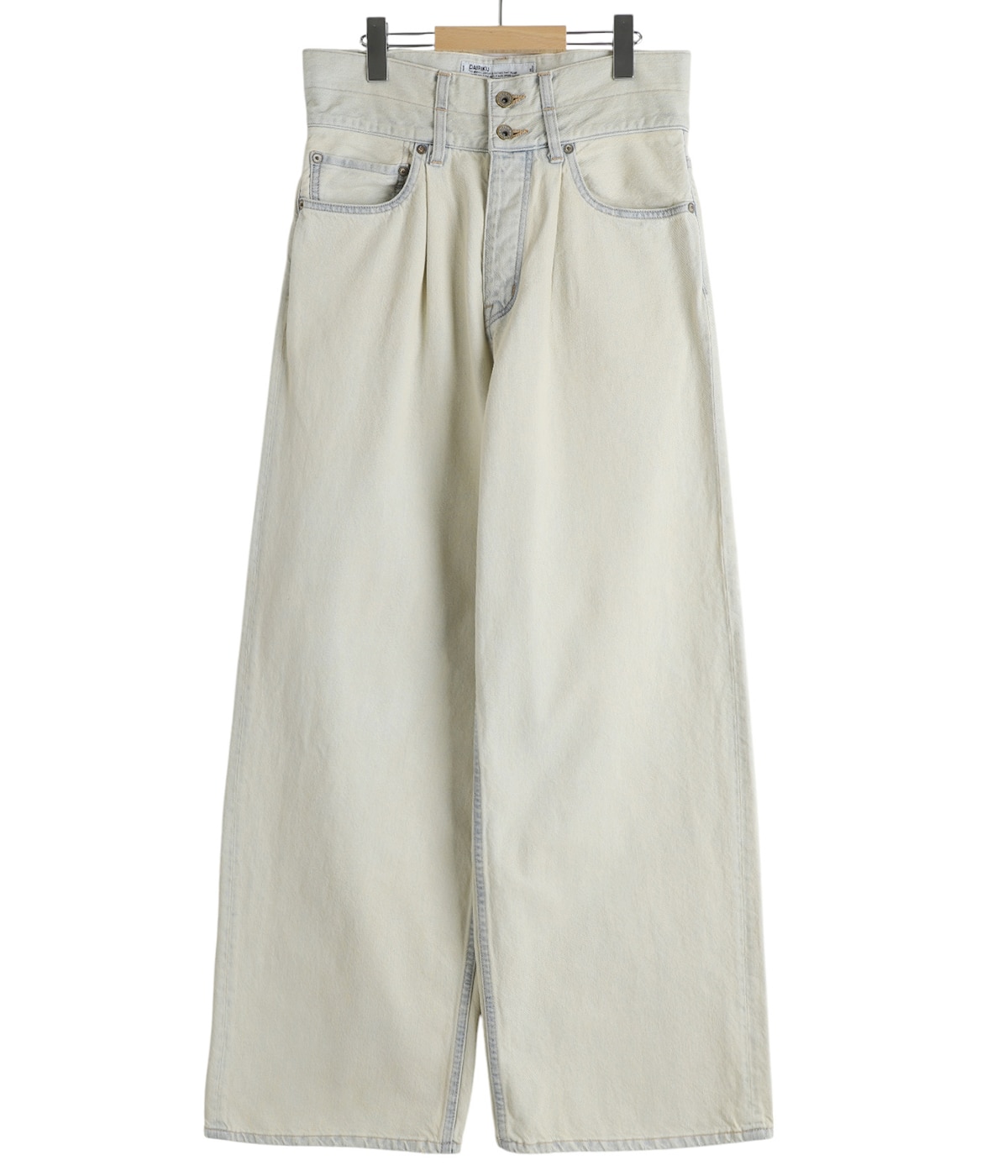 “Ice Wash“ W-Velt Wide Denim Pants