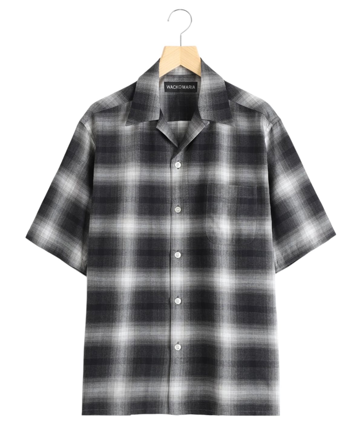 Mariaページ OMBRE CHECK OPEN COLLAR SHIRT S/S ( TYPE-2 ) | WACKO MARIA
