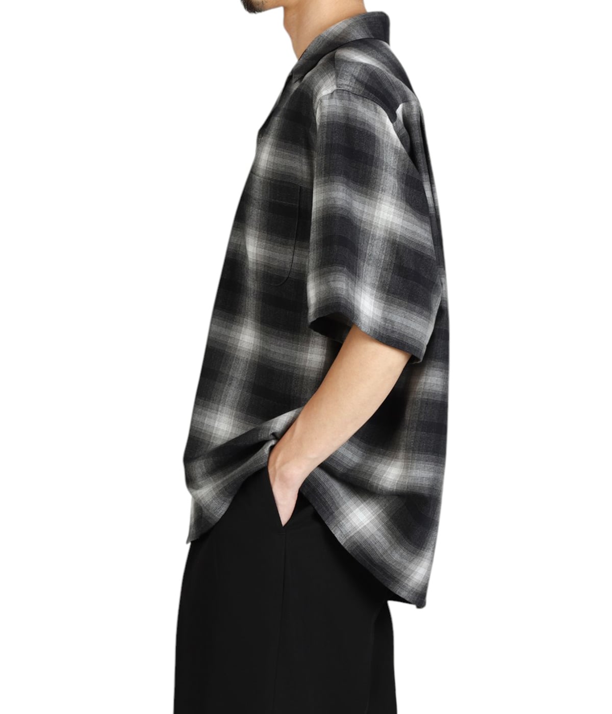 OMBRE CHECK OPEN COLLAR SHIRT S/S ( TYPE-2 ) | WACKO MARIA