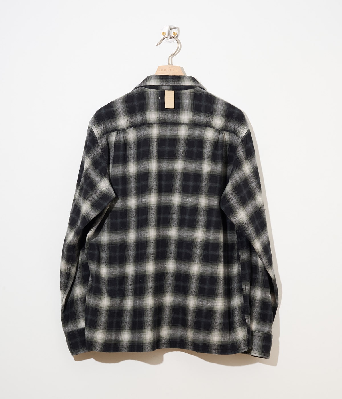 トップス ovy Cotton Poplin Pin Check Wide Shirts Cotton Poplin Pin