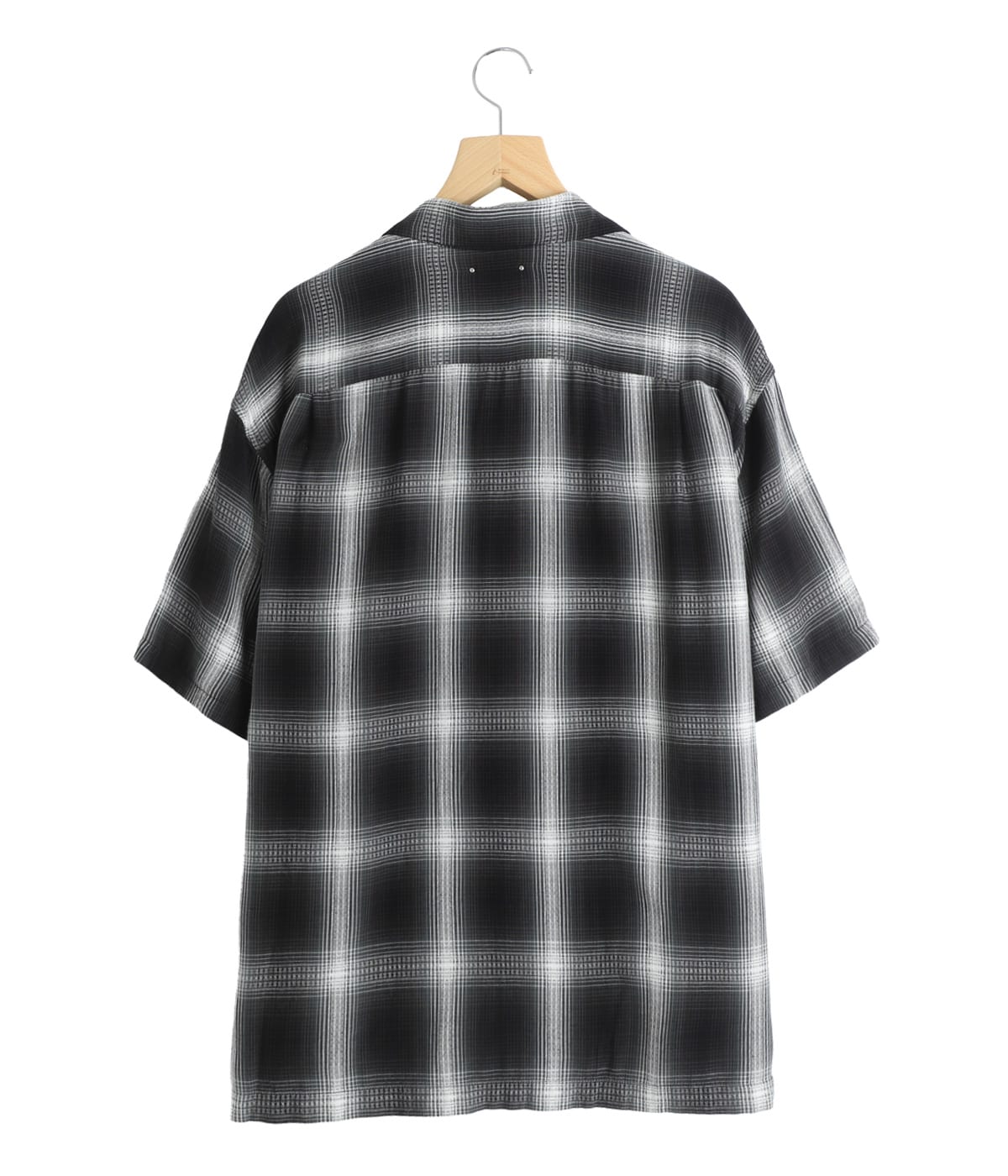 Rayon Dobby Plaid S.S Open Collar SH | MINEDENIM(マインデニム