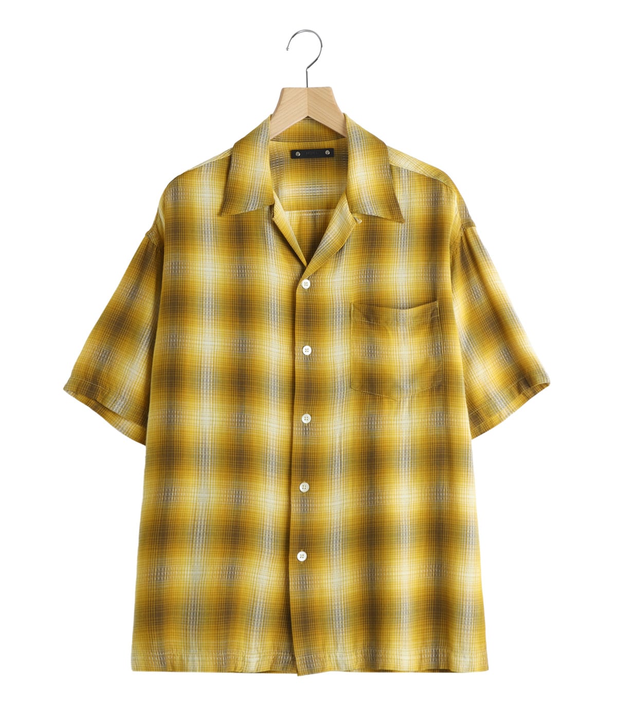Rayon Dobby Plaid S.S Open Collar SH | MINEDENIM(マインデニム