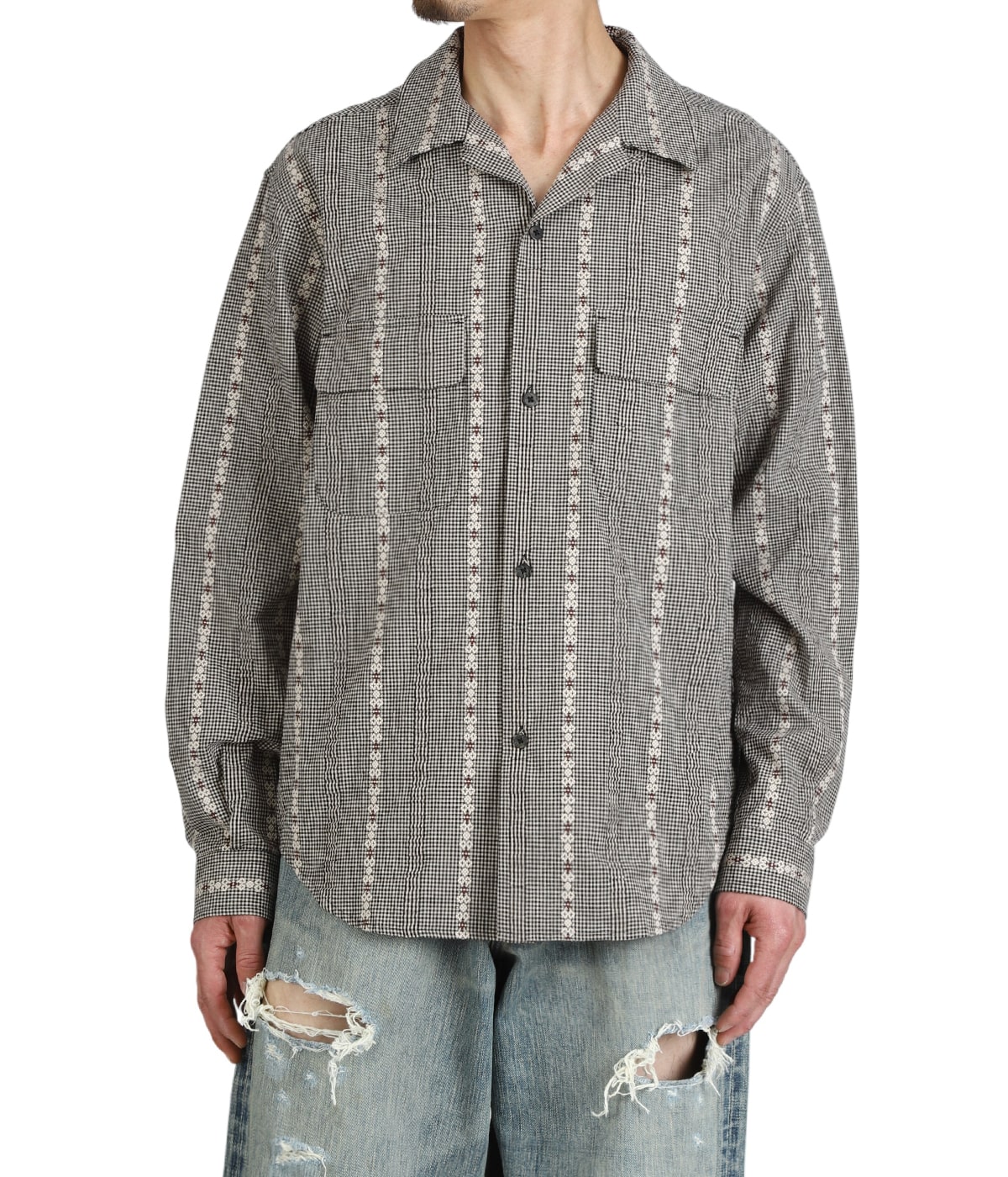 DOBBY OPEN COLLAR SHIRT | SUGARHILL(シュガーヒル) / トップス 長袖