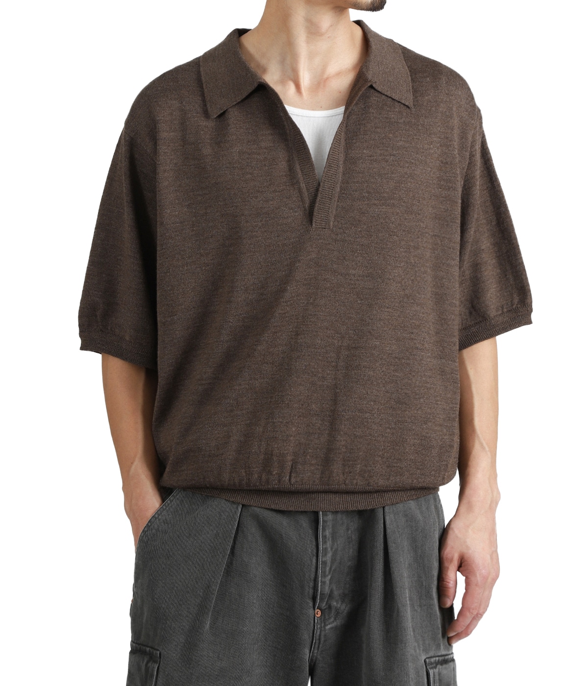 WOOL KNIT HALF SLEEVE POLO | SUGARHILL(シュガーヒル) / トップス