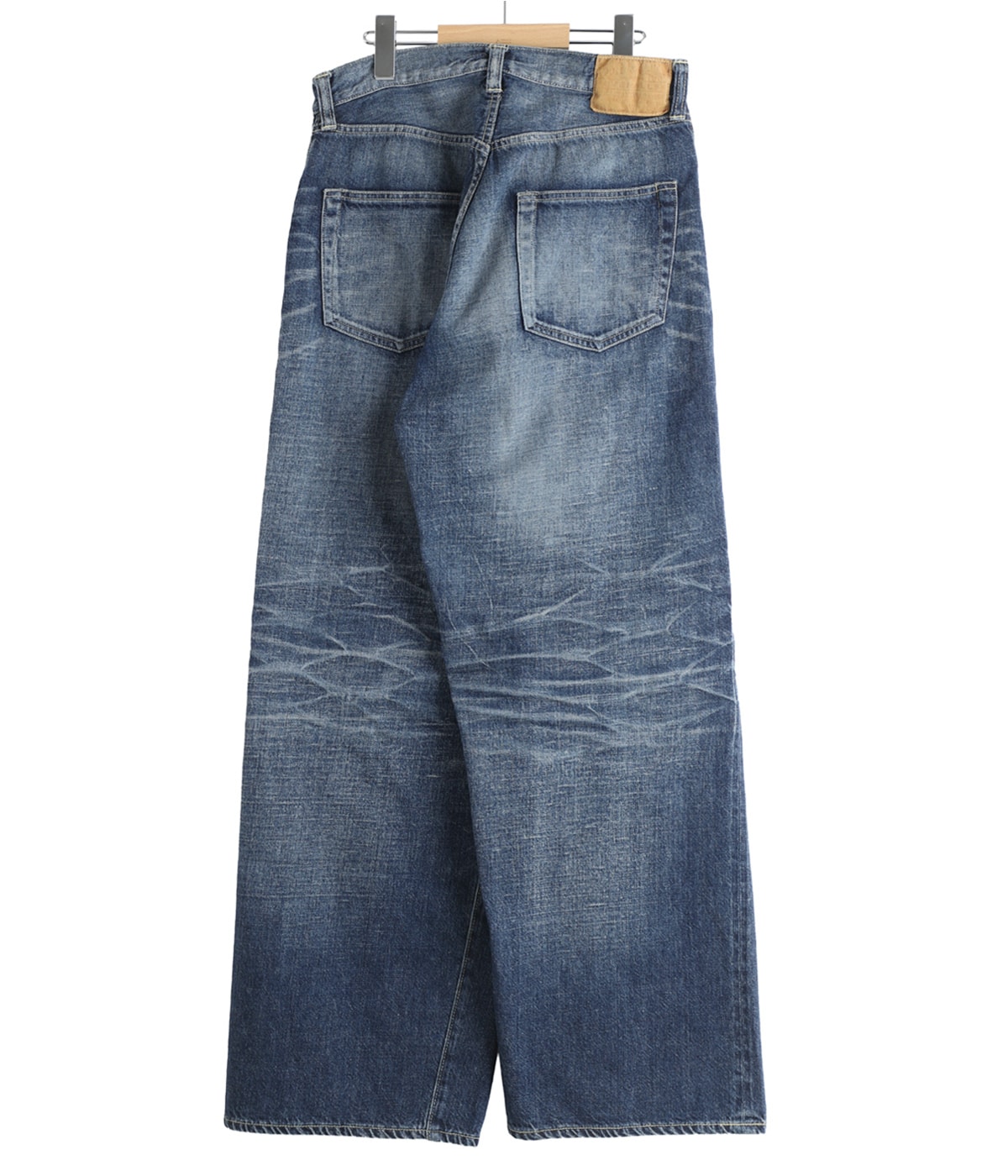 RECYCLED SUVIN COTTON YARN 11.5oz DENIM 5POCKET WIDE PANTS VINTAGE