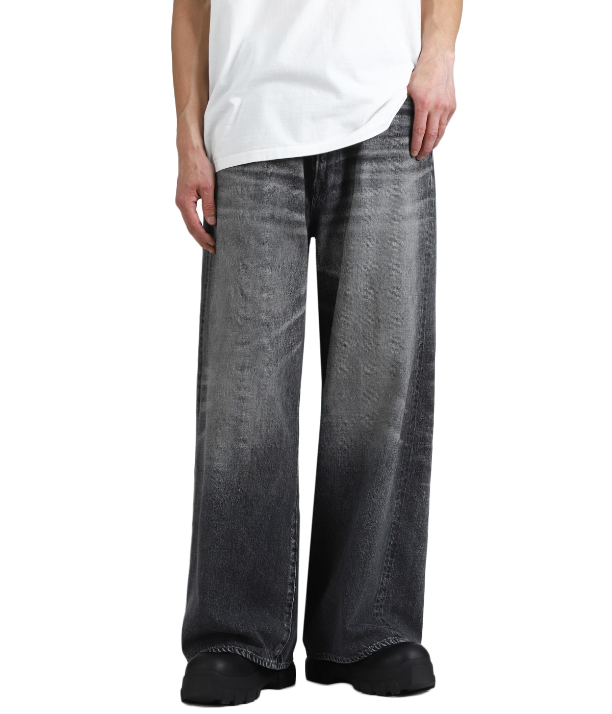 RECYCLED SUVIN COTTON YARN 11.5oz DENIM 5POCKET BAGGY PANTS
