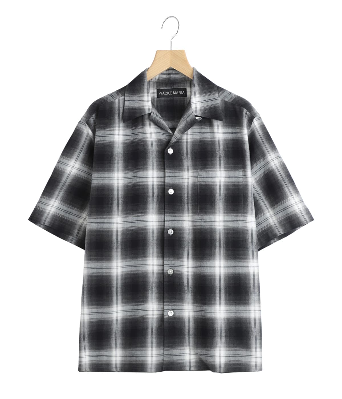 OMBRE CHECK OPEN COLLAR SHIRT S/S ( TYPE-2 ) | WACKO MARIA