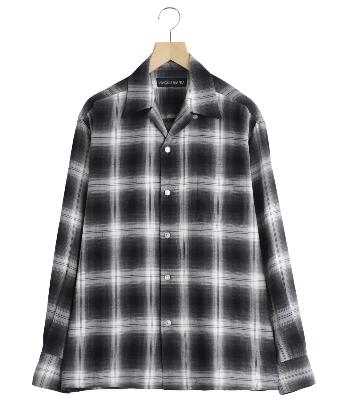 OMBRE CHECK OPEN COLLAR SHIRT L/S ( TYPE-1 ) | WACKO MARIA
