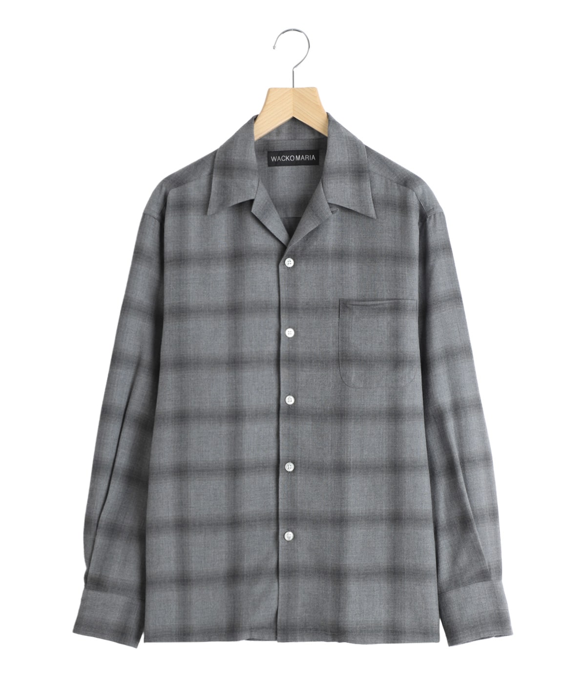 OMBRE CHECK OPEN COLLAR SHIRT L/S | WACKO MARIA(ワコマリア