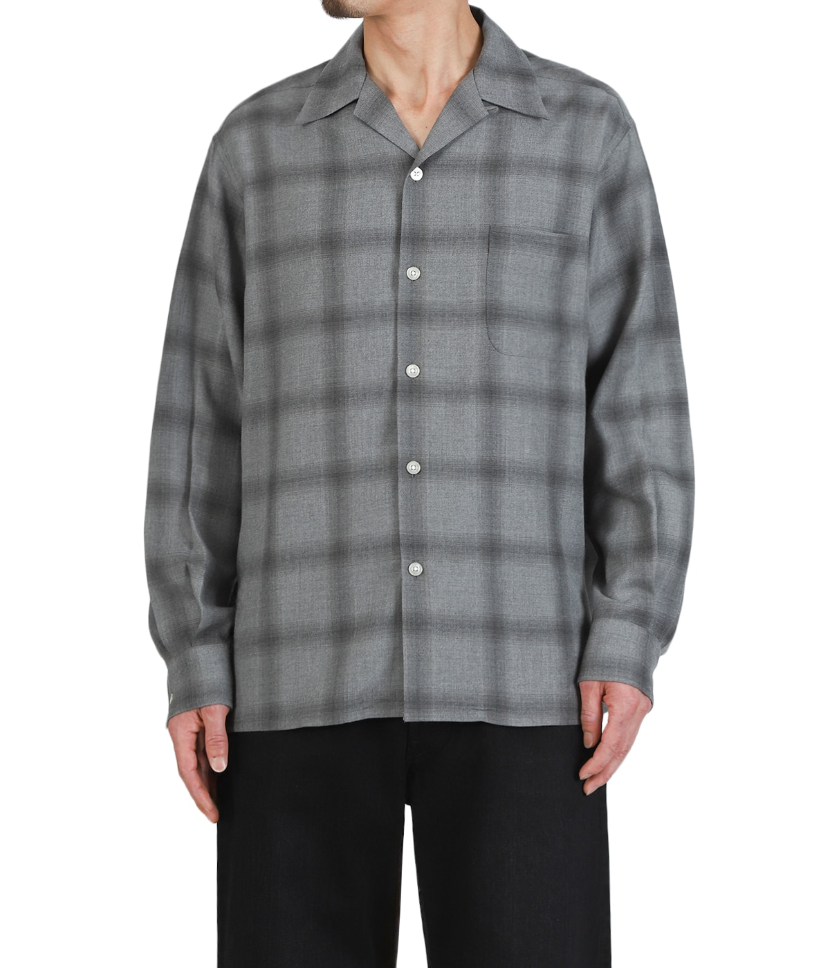 OMBRE CHECK OPEN COLLAR SHIRT L/S | WACKO MARIA(ワコマリア