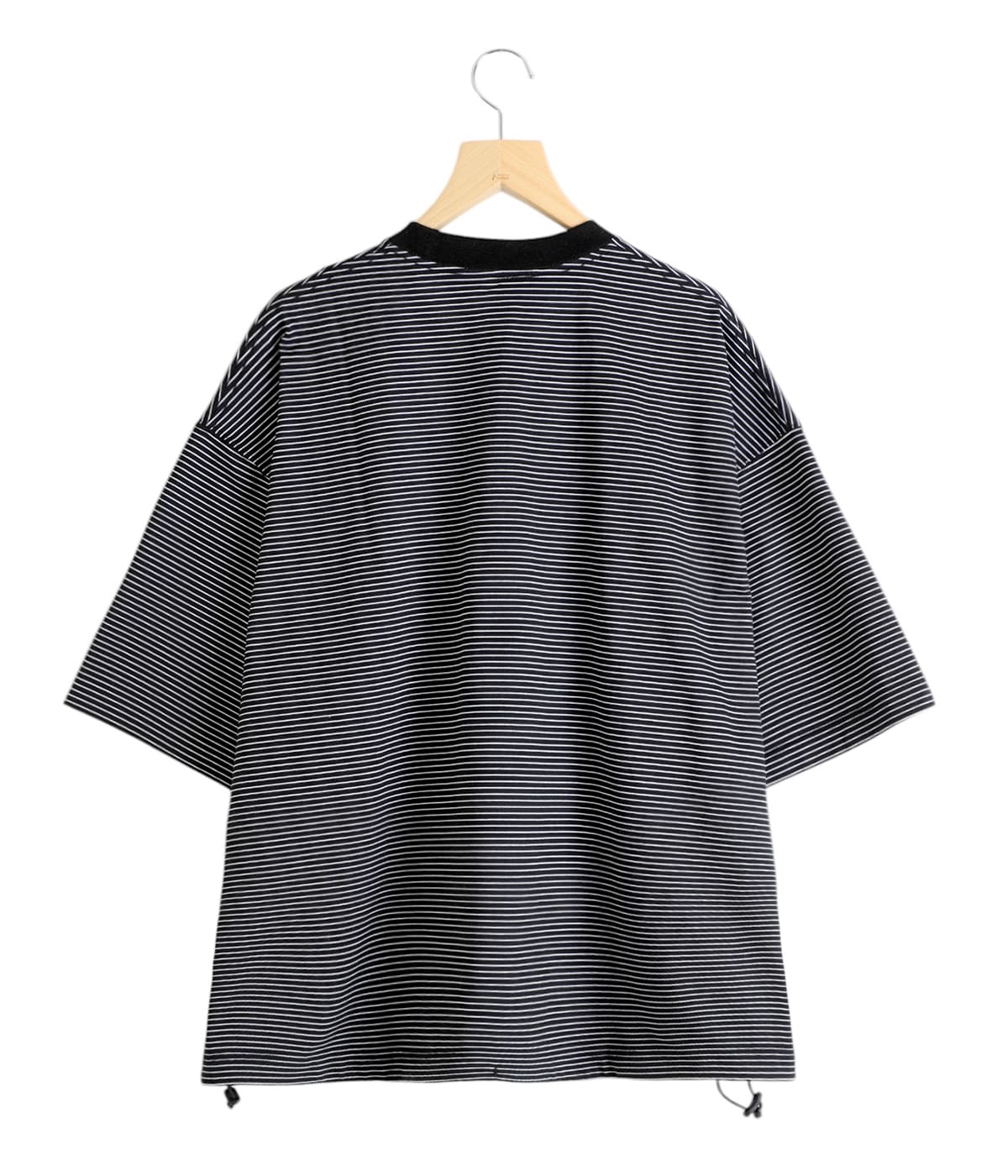 イズネス バルーンT ブラック ホワイトボーダー BALLOON BORDER SHORT SLEEVE T-SHIRT | is-ness(イズネス