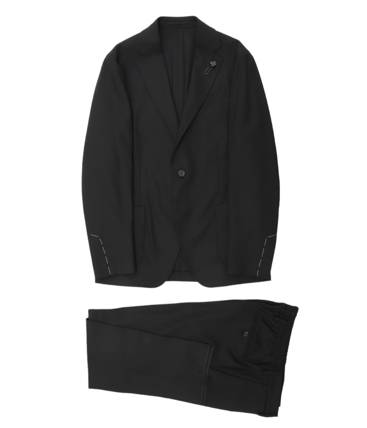 LARDINI ブラック スーツ イタリア製　48 LARDINI ブラック スーツ イタリア製 48