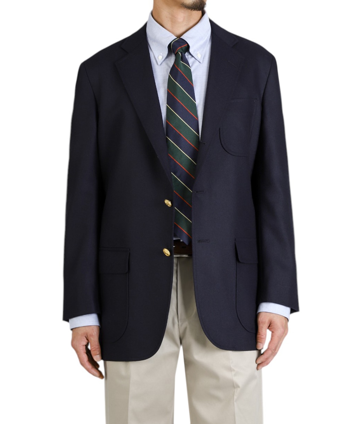 Wool/Cashmere Flannel 3-Roll-2 Comfort Sack Blazer Traditional Fit