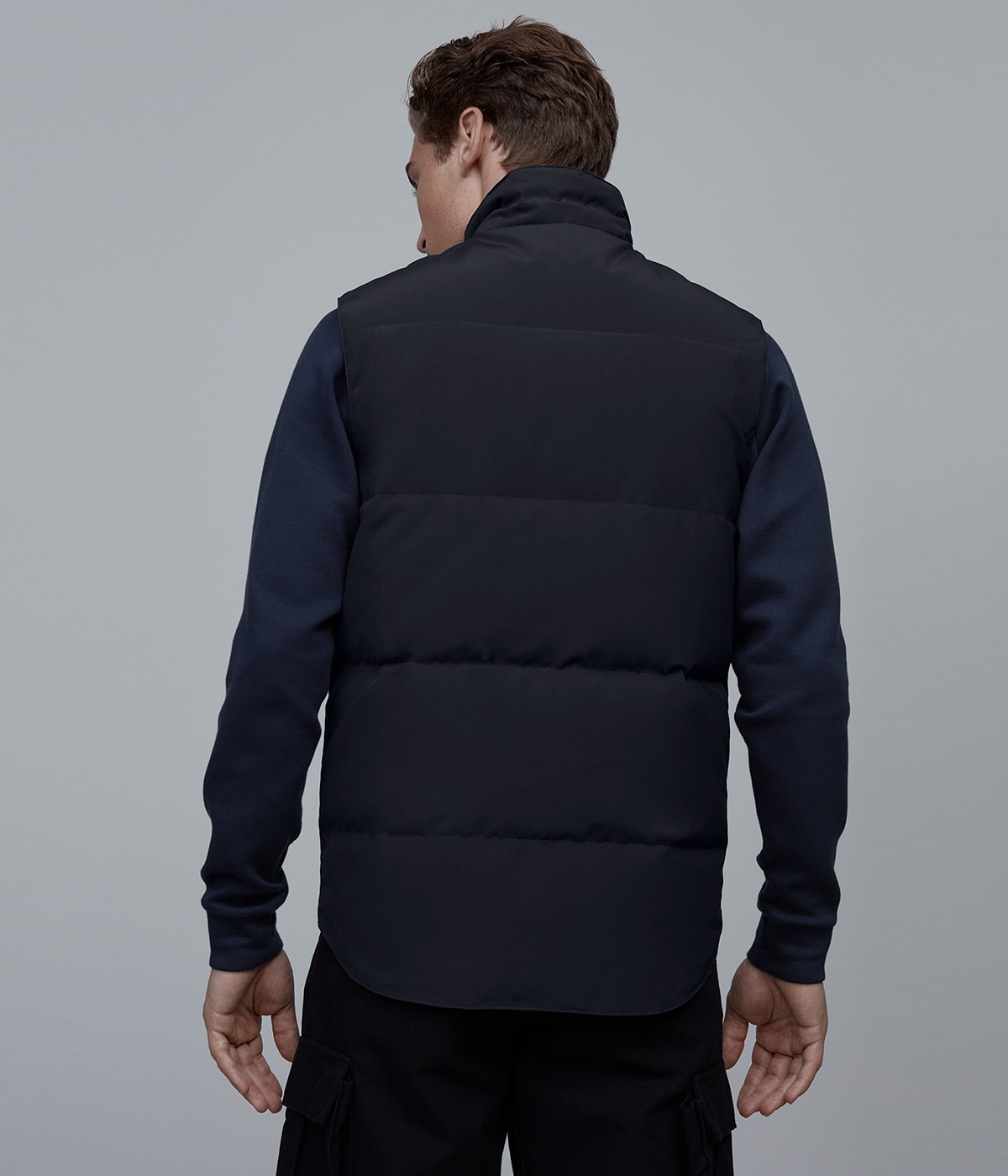COMMEdesGARCONS Millerain ダウンベスト CANADA GOOSE (カナダグース) ロゴパッチ フルジップ ダウン