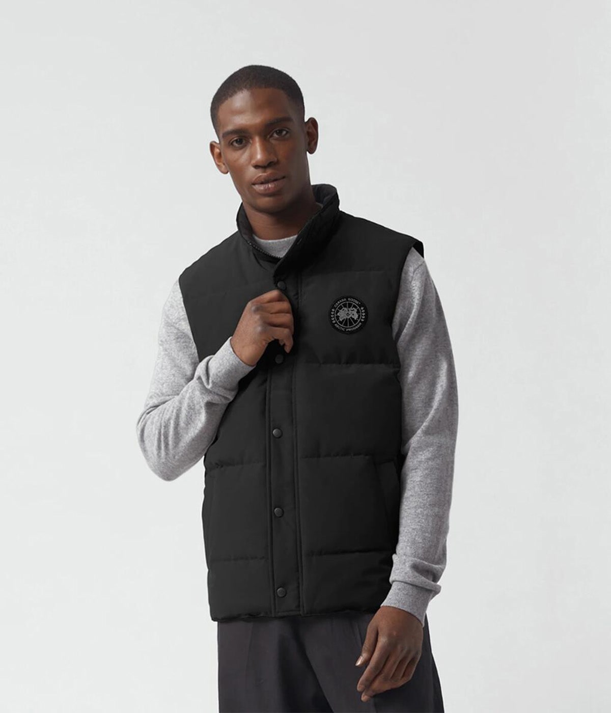 REPUBLIC ブラック ダウンベスト L BLACK DISC】Garson Vest Black Label | CANADA GOOSE(カナダ