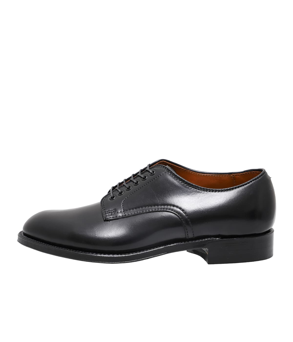 オールデン ブラックレザー ドレスシューズ 別注 6-EYE P-TOE OX.(コードヴァン・モディファイドラスト
