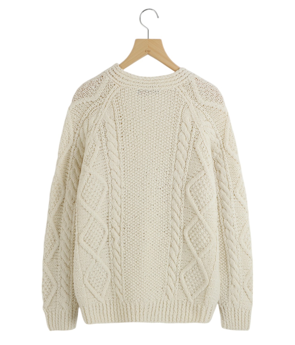 Kanata ウール ケーブルニット カーディガン HARVESTY｜手編みケーブルニット カーディガン CABLE KNIT