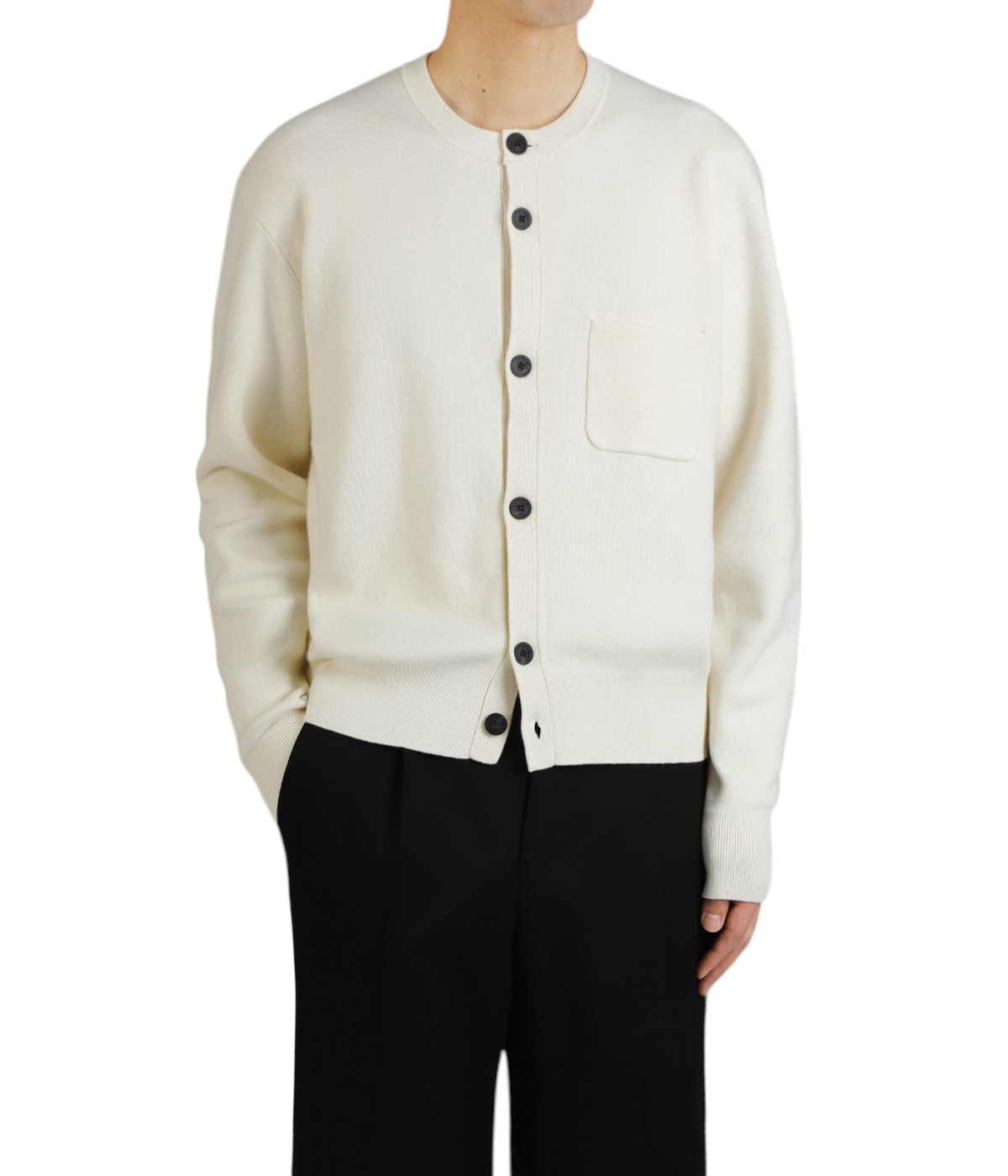 【美品】CABaN ギャバン カシミヤ フラップポケットクルーネックカーディガン CABaN コットンカシミヤ ポケットクルーネックカーディガン