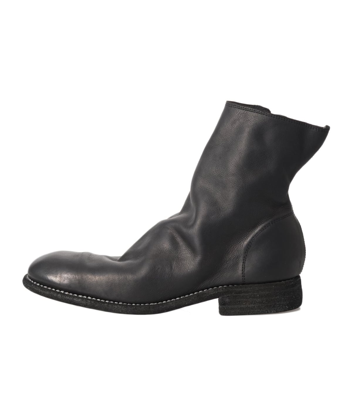 SIDE ZIP LOW BOOTS CALF FULL GRAIN | GUIDI(グイディ