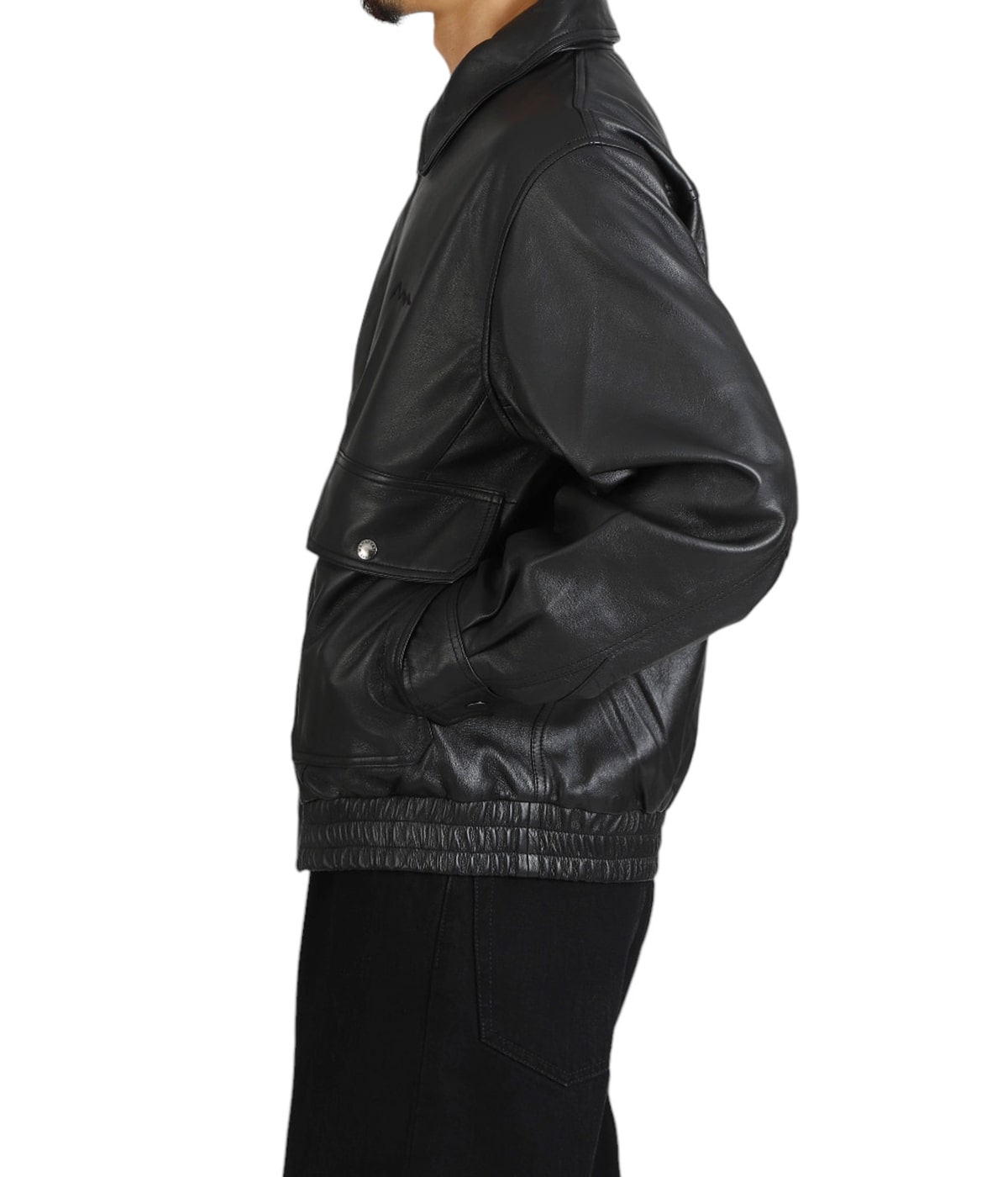 [値下げ最後です] ma+ レザージャケット SKASEE STUDIO光沢感あるブラックレザージャケット | mblueshop