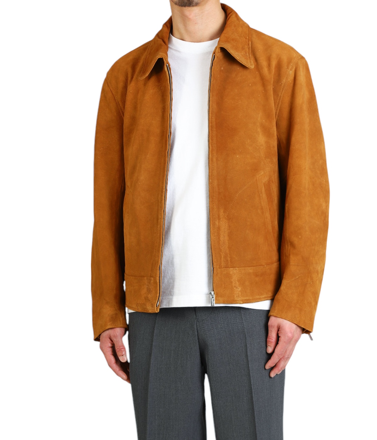 ユーロヴィンテージ 90~'s 本革 スウェードレザージャケット ブラウン SEVEN BY SEVEN（セブンバイセブン）LEATHER DETROITJACKET