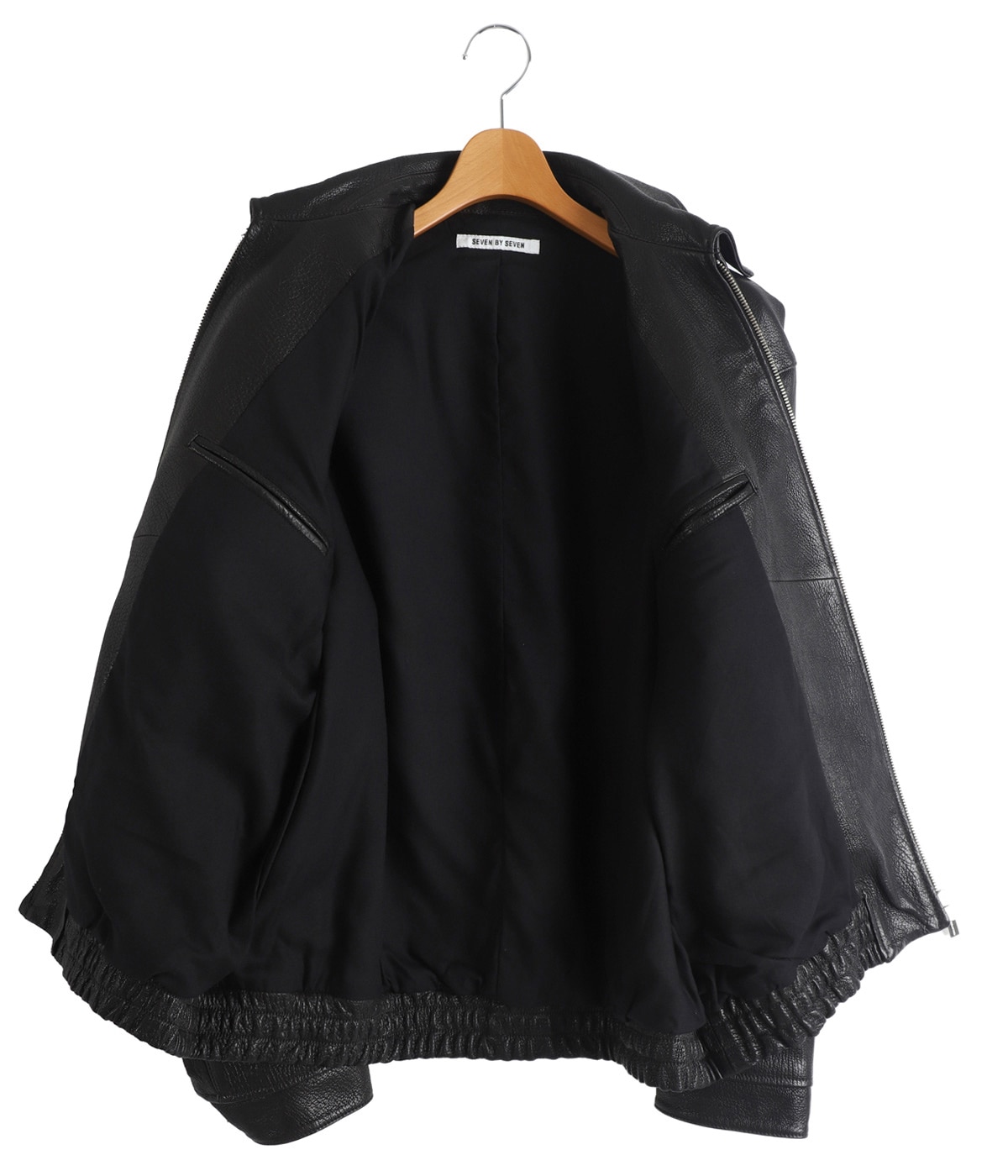 LEATHER ZIP UP BLOUSON ‐Sheep Shrink leather‐ | SEVEN BY SEVEN