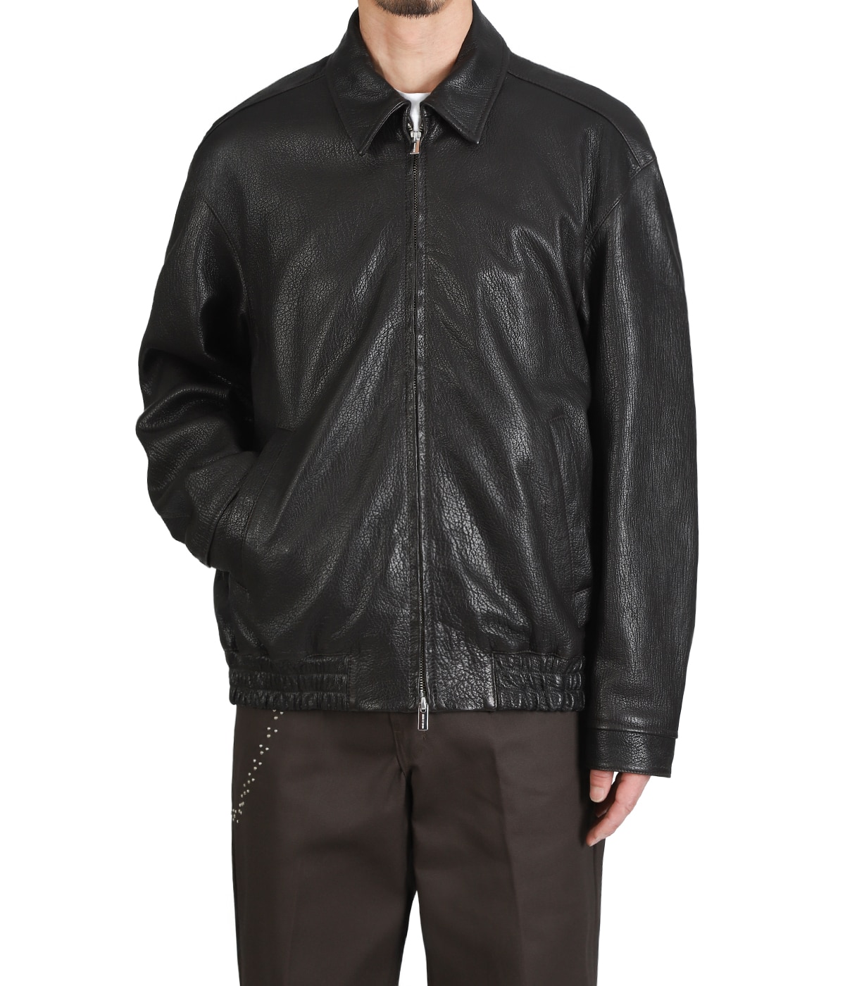 LEATHER ZIP UP BLOUSON ‐Sheep Shrink leather‐ | SEVEN BY SEVEN