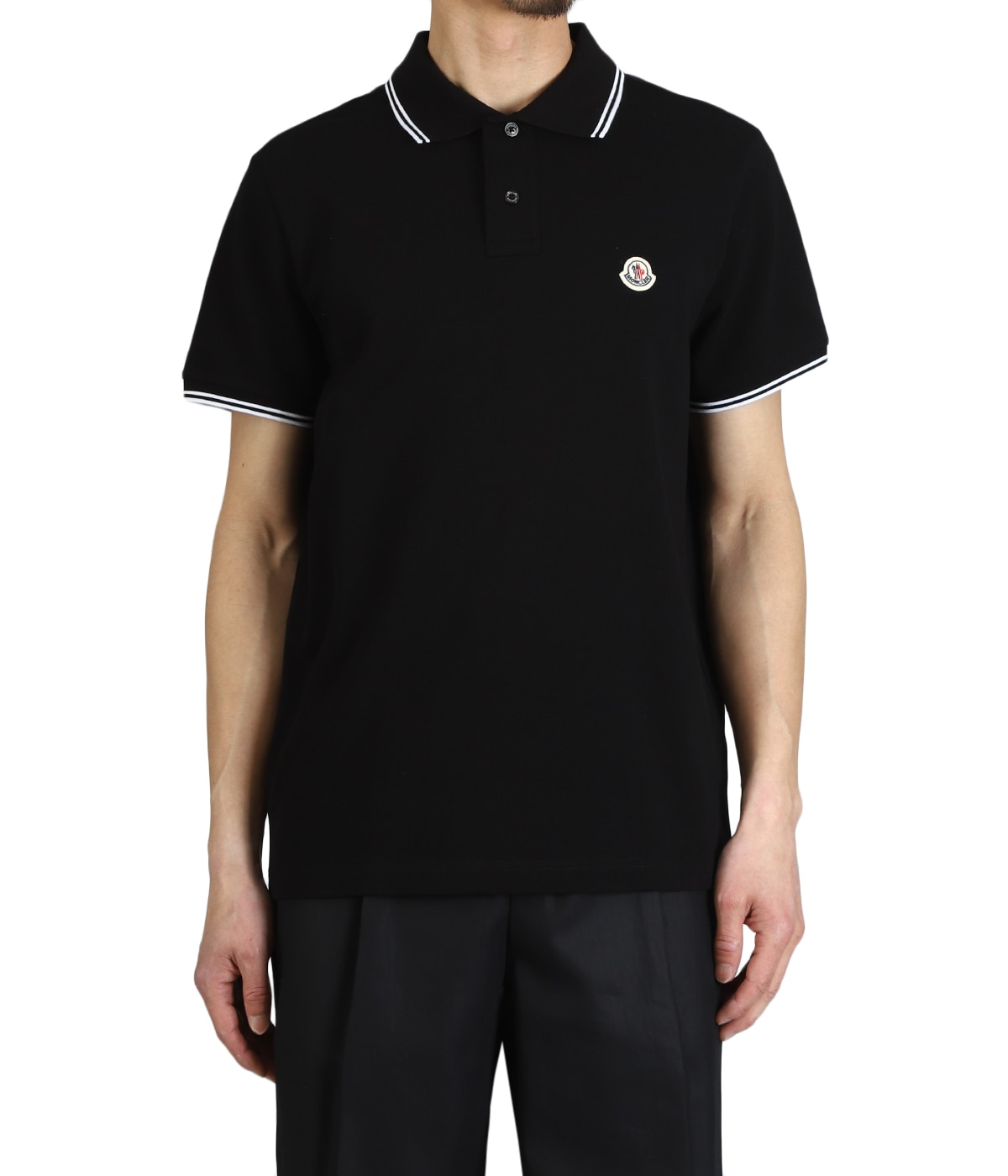 MONCLER スリムフィット ポロシャツ 人気商品】 MONCLER スリムフィット ポロシャツ S モンクレール