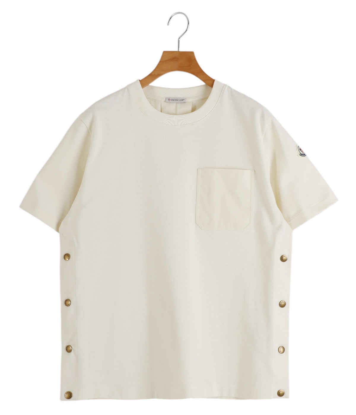 【美品】MONCLER モンクレール ベージュ Tシャツ S レディース レディース】SS T-SHIRT | MONCLER(モンクレール) / トップス