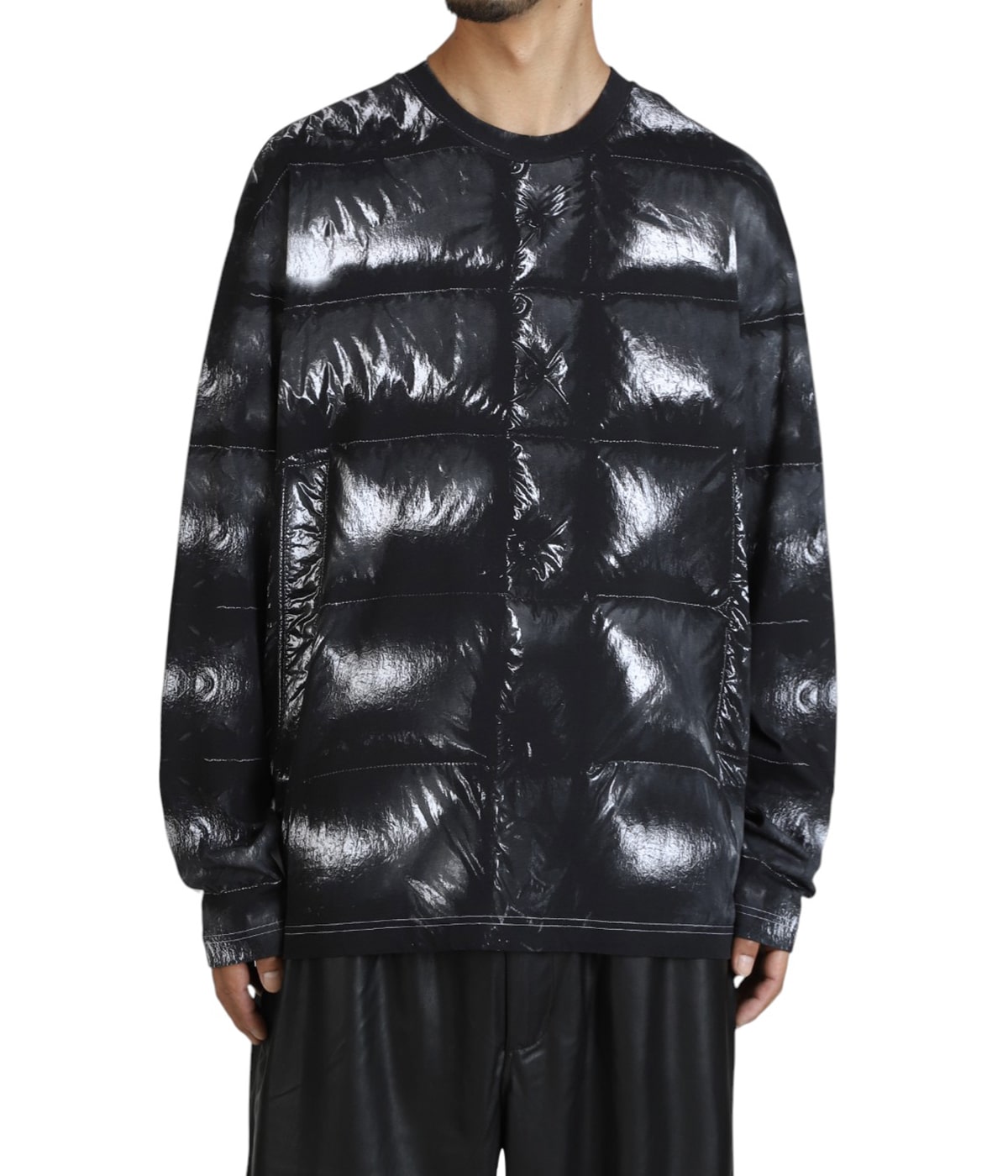 【美品】MONCLER モンクレール LS TSHIRT ラバーロゴ ブラック LS T-SHIRT | MONCLER X A$AP ROCKY(モンクレール X エイサップ